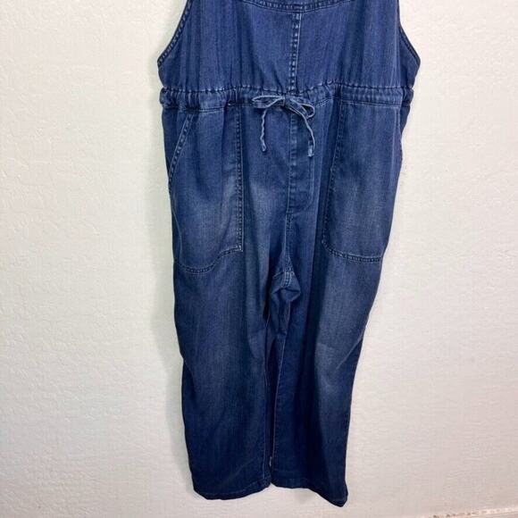 Jordage Overall Womens Size Large Dark Blue Soft Drawaist Chambray Lightweight - Picture 8 of 16